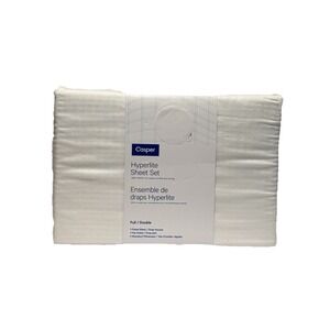 Casper Hyperlite Cooling Grid Weave 100% Lyocell WHITE 4pc FULL Sheet Set NWT!